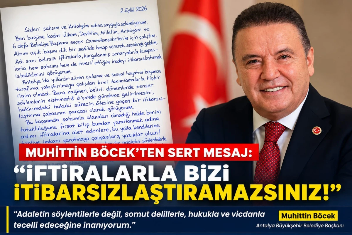 MUHİTTİN B&Ouml;CEK&rsquo;TEN SERT MESAJ: &ldquo;İFTİRALARLA BİZİ İTİBARSIZLAŞTIRAMAZSINIZ!&rdquo;